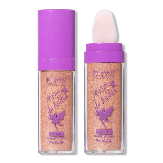 GL-Turelifes Polvo De Hadas Hightlighter Powder Stick Puff Fairy Bomb Stick Glitter Loose Powder Highlight Shimming Contouring for Eyes, Face, Body Brighten Makeup(03# Bronze)