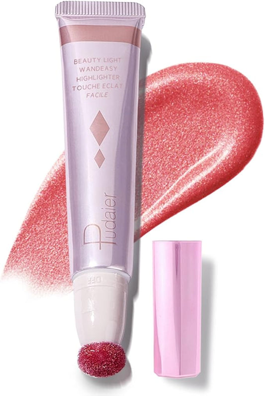 Highlighter Makeup, Liquid Highlighter Beauty Wand, Long Lasting Blendable Highlighter Stick Makeup with Cushion Applicator, 09, 0.68 Fl Oz