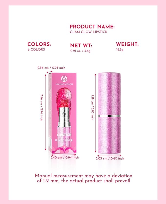 Multichrome Metallic Lipstick with Diamond Shimmer - Chameleon Color Shift Lip Gloss for 3D Dimensional Lips, Long-Lasting Day to Night Wear, 2-Pack