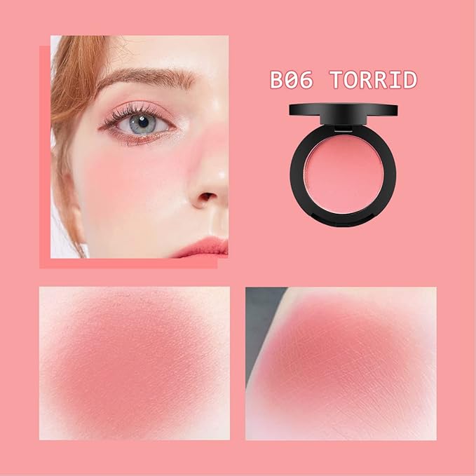LAMUSELAND 8 Colors Soft Velvet Blush Matt Lasting Blusher (B06 TORRID)