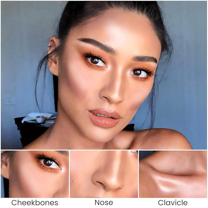 Kaely 2Pcs Cream Bronzer Highlighter Stick,Face Shaping Contouring Sticks,Cheek Contour Palette Kit for Beginners,maquillaje contorno en crema Bronzing Concealer Stick,Brightens & Shades Makeup,15+16
