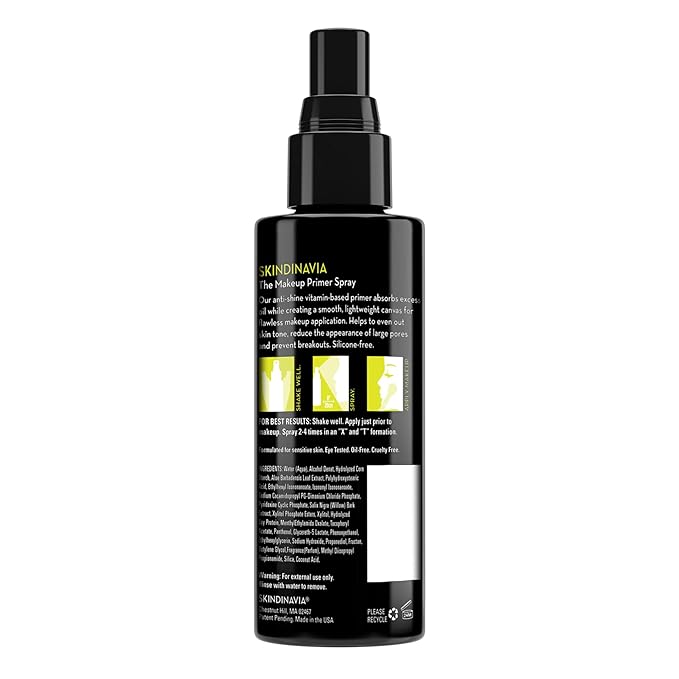 Skindinavia The Makeup Primer Spray Oil Control - Spray On Mattifying Base Layer For Oily Skin & Face - Oil Absorbing, Shine Control, & Pore Minimizer (8 Oz)