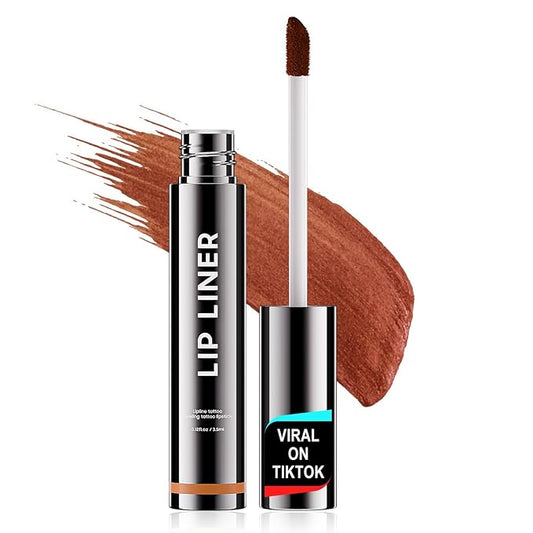 Lip Stain - Lip Liner Stain, Peel Off Lip Liner Long Lasting Lip Stain Waterproof & Transfer-Proof & Non-Stick Cup, Cocoa Color