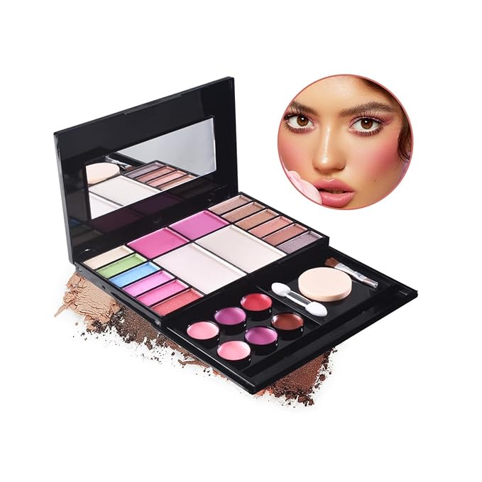 LAMUSELAND Professional All in One Makeup Kit, Travel Makeup Palette Gift Set for Women Full Kit, including Eyeshadow, Blush, Powder, Lipstick (1)