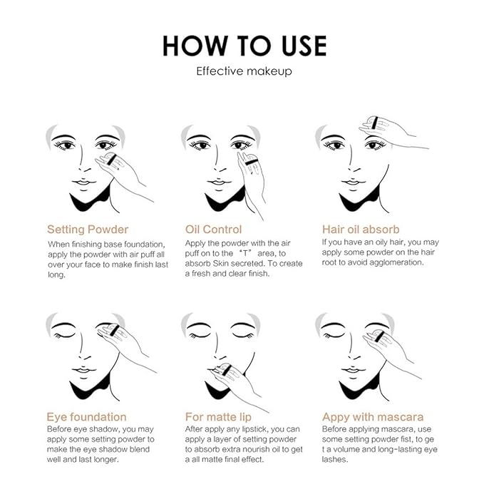 MAEPEOR Matte Setting Loose Powder 8 Colors Smooth and Lightweight Face Powder for Brightening and Setting Makeup with Face Puff (08 Snow)