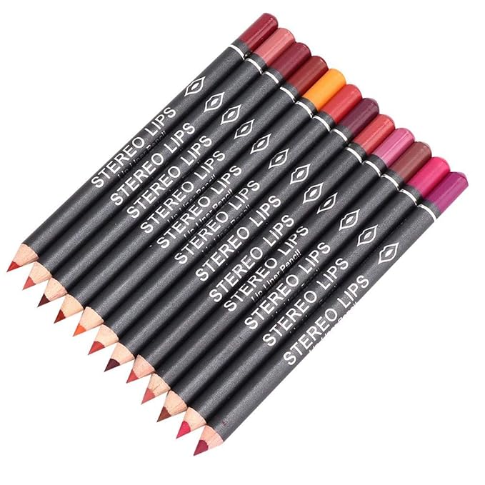 12Pcs Lot Set 12 Colors Professional Lip Liner Set, Matte Lip Liner Pencil, Smooth Lip Makeup Cosmetic Pen Set