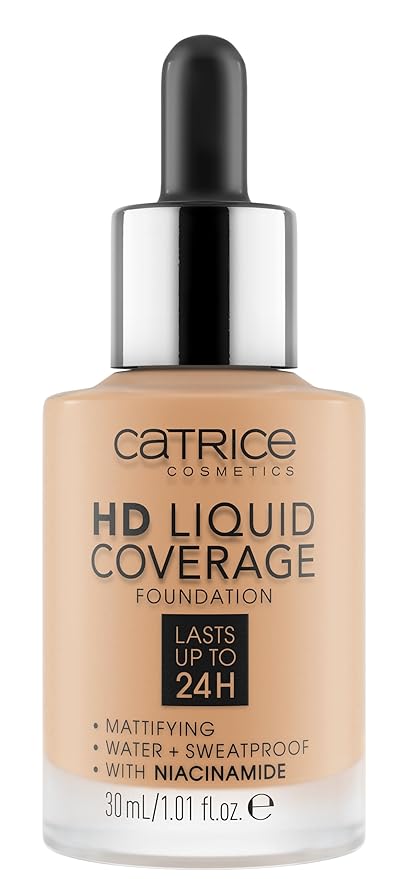 Catrice | HD Liquid Coverage Foundation | Flawless, High Coverage | Vegan & Cruelty Free (042 | Sandy Rose)