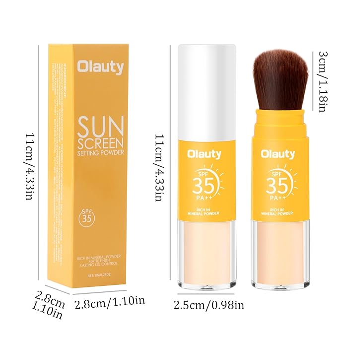 Mineral Hair Sunscreen Setting Powder, SPF 35, Matte Oil Control Mineral Brush on Sunscreen Powder for Face & Scalp, Natural Setting Face Powder,Lasting Lightweight Breathable (#01 Translucent, 8g)