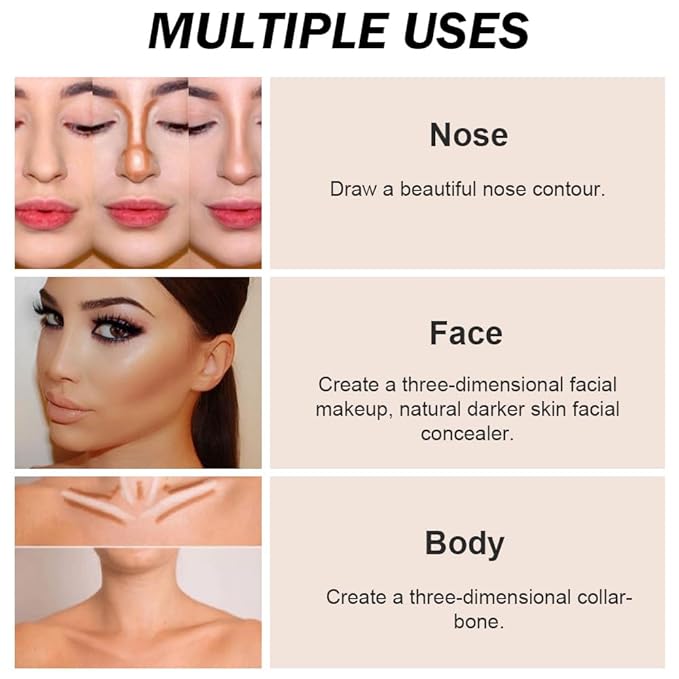 Kaely Pot Concealer Full Coverage Set, Under Eye Brightener Color Correcting Concealer for Dark Circles, Waterproof Foundation Face Makeup Brush Kit, Eye Ring Corrector de ojeras, 07 DEEP