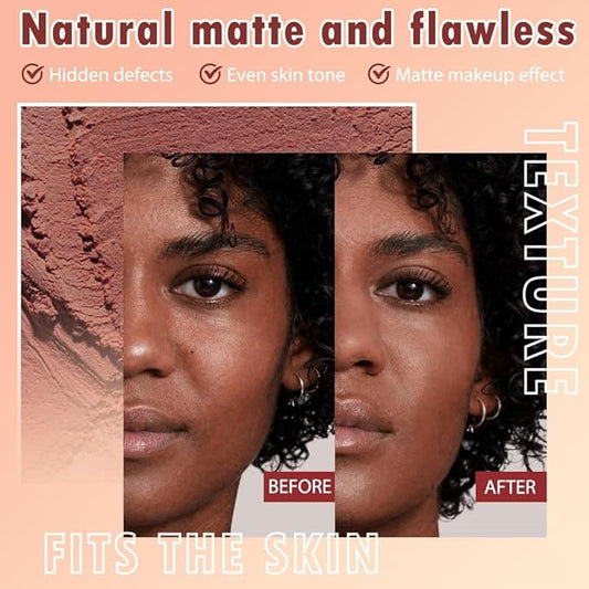 Oil Control Face Pressed Powder, Matte powder setting powder, long-lasting and waterproof loose powder, Flawless Lightweight Face Cosmetics, Cruelty-free, (08, 1 Pcs)