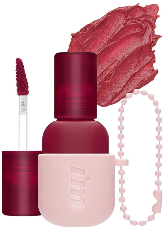 I'M MEME Lip Stain - Color Key Ring Velvet Tint - Gift, Highly-pigmented, Long Lasting, Travel-Friendly, Velvet Finish, 07 Muted Plum, 2.8 g