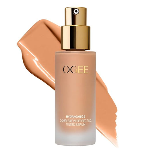 Ogee Complexion Perfecting Liquid Foundation - Lightweight Tinted Moisturizer For Face (Gingko 5.00N - Medium Tan, Neutral Undertones) - with Vitamin C & Jojoba Oil - Certified Organic & Made in USA