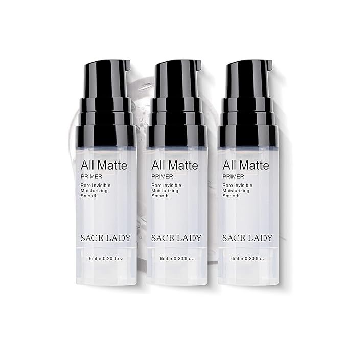SACE LADY 3Pcs Invisible Pore Foundation Primer Set, Matte Oil-Control Smooth Face Primer Gel Women Make Up Base Kit (3×6ml/0.2Fl Oz)