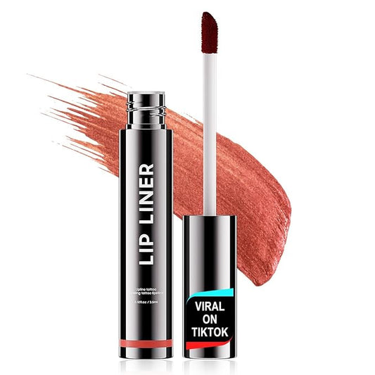 Lip Stain - Lip Liner Stain, Peel Off Lip Liner Long Lasting Lip Stain Waterproof & Transfer-Proof & Non-Stick Cup, Rose Color