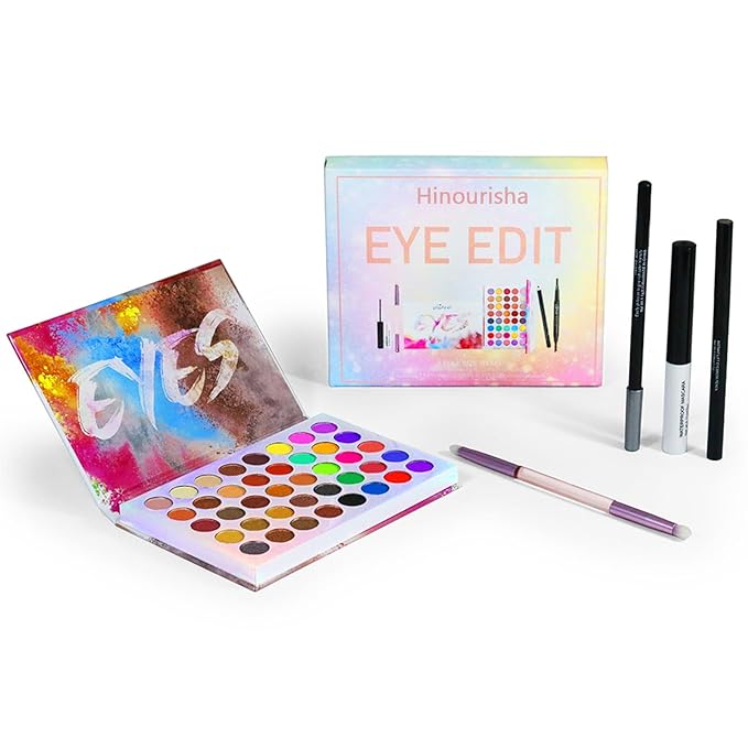 Eyeshadow Palette for Women, Teenage Full Eye Makeup Kit, Makeup Gift Set for Girls, Eye color Essential Include 40 colors Eye Shadow Palette Eyeliner, Mascara, Eyebrow Pencil and Brush