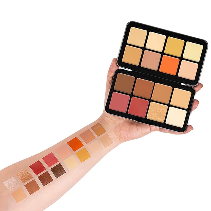 16 Colors Full Coverage Concealer Palette and 11 Pcs Makeup Brush, FantasyDay Long Lasting Lightweight Creamy Formula Xmas Makeup Contour Kit Color Corrector Conceal Moisturizing Foundation Camouflage
