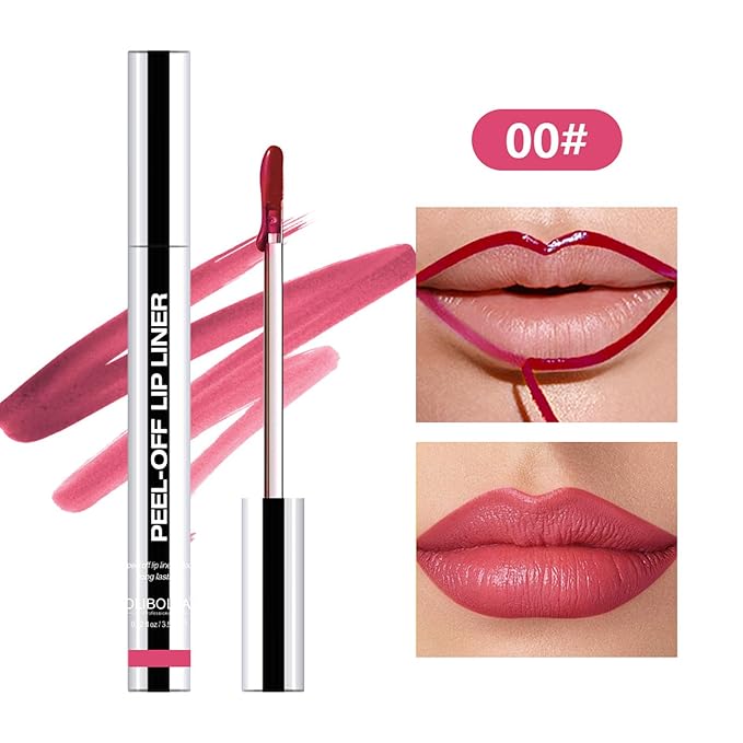 3 Colors Peel off Lip Stain Tattoo, Peel off Lip Liner Tattoo Matte Finish Lip Stain, Colors Change Lip Gloss Long Lasting Waterproof Plump Lip Makeup Gift for Women