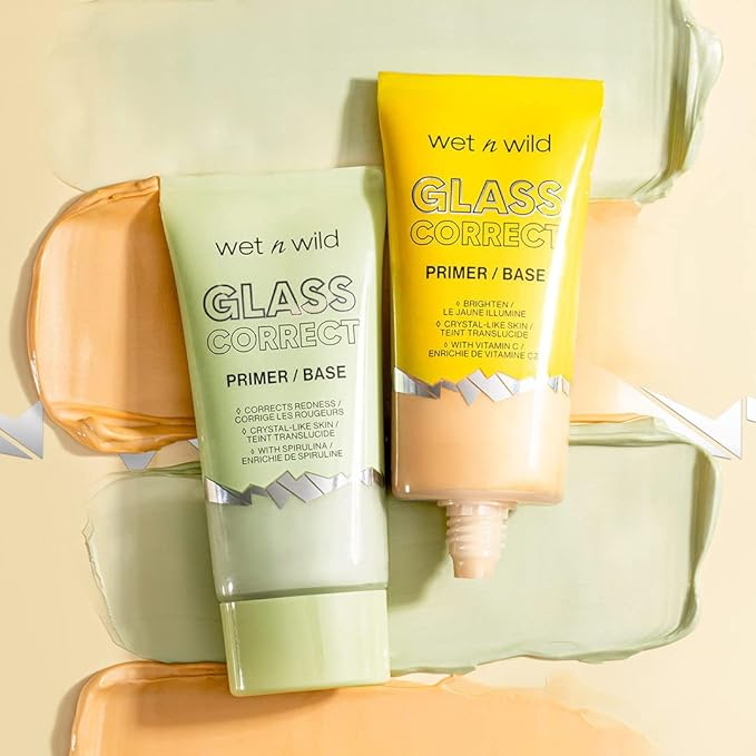wet n wild Prime Focus Glass Skin Correct Primer, Bright Crystal Finish, Yellow (Pack of 2)