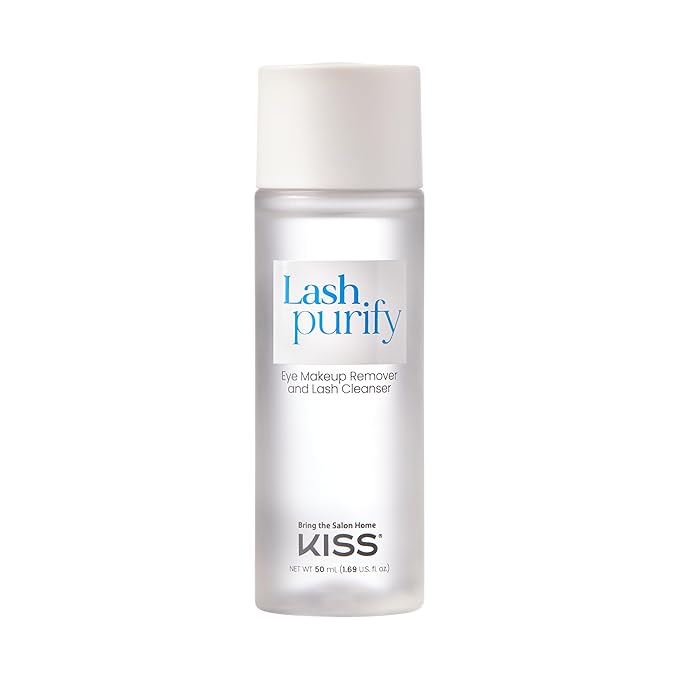 KISS Lash Purify Eye Makeup Remover & False Eyelash Cleanser/Conditioner, Gentle 3-in-1 Formula Removes Lash Glue & Waterproof Makeup, Net Wt. 50 ml (1.69 US fl. oz.) (Pack of 2)
