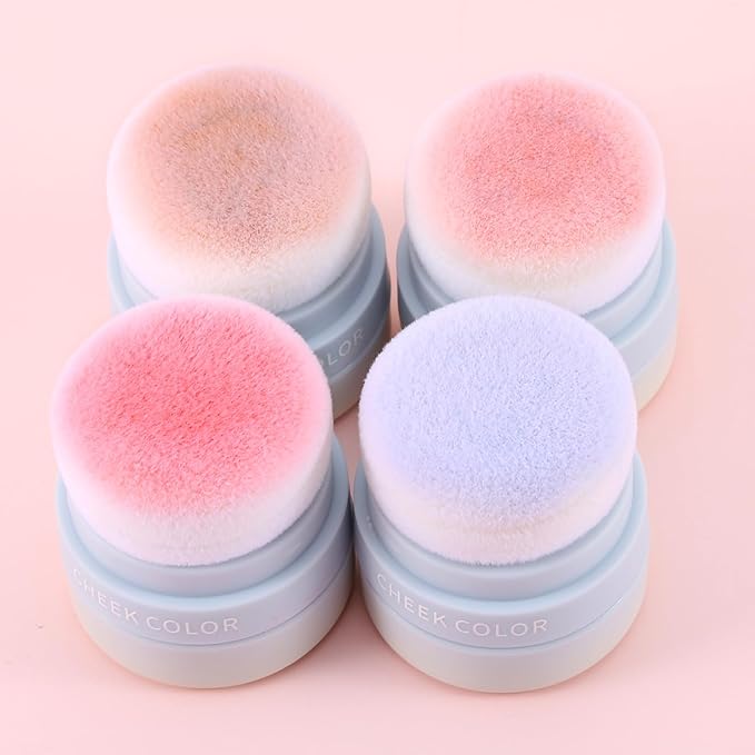Boobeen Air Cushion Matte Blush for Cheeks, Natural Highly Pigmented Makeup Easy to Blend, Long-lasting Loose Powder Compact