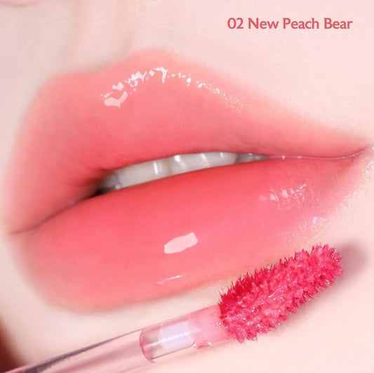 MILKTOUCH Jelly Fit Glow Lip Tint - Hydrating Lip Gloss with Long-Lasting Moisture, Color Stain, Lightweight Formula, Radiant Shine, Perfect for Daily Use, Korean Lip (02 Peach on Top, 4ml)