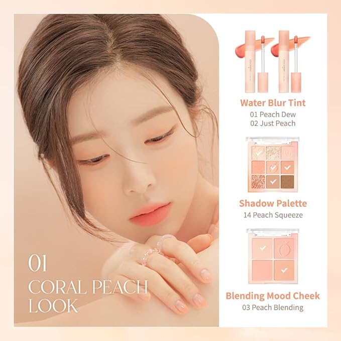 dasique Water Blur Tint #02 Just Peach I Vegan, Cruelty-free I Non-sticky, Non-greasy, Watery Formula Transforming Into a Silky Finish