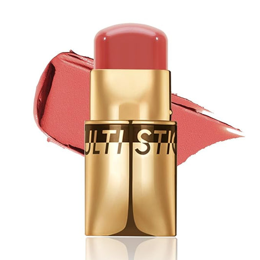 3 In 1 Cream Blush Stick, Multi-Use Blush Makeup Stick For Cheek Eye And Lip, Face Lightweight Moisturizing, Blend Natural