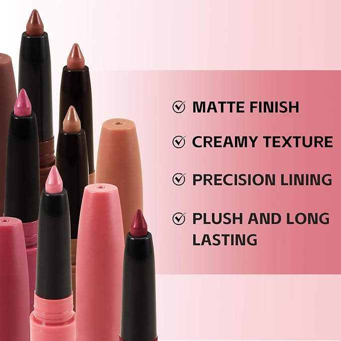 Waterproof Lip Liner Pencil, Long Lasting Matte Lipstick Makeup, Liner Lip Stick for Women