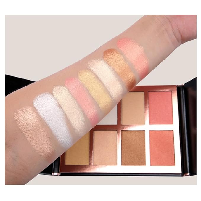 Professional Makeup Cream Contour Palette, Joyeee 8 Colours Concearler Full Coverage & Makeup Brush Set Contour Concearler Palette Contouring Face Make Up Gift for Women Girls