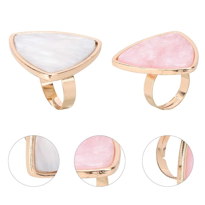 2pcs Shell Ring Palette Cream Makeup Palette Marble Nail Finger Ring Plate Nail Art Accessories Manicure Ring Nail Art Ring Makeup Palette for Foundation White Resin Mix Gel Miss