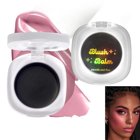 Color Changing Blush,Magical Temperature Change Powder Blusher Cream For Cheeks ,Eyes And Lips Tint Makeup,Lasting Moisturizing Rouge, Brightening, High Gloss Black Powder Blusher Cream (#02 Rose)