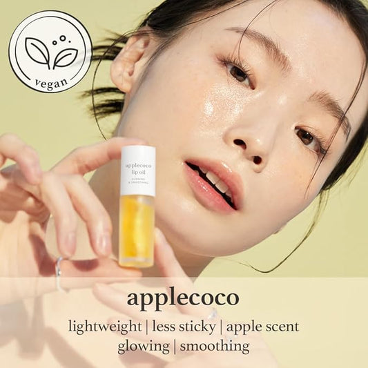 NOONI Korean Hydrating Lip Oil - Applecoco | Long-Lasting, Moisturizing, Plumping, Revitalizing for Dry Lips, Waterproof, No Peel Off, Hydrating, Nourishing Crystal Clear, 0.12 FL Oz