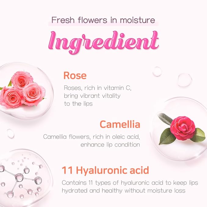 BEAUTY PEOPLE Long Lasting Flower Dew Water Lip Tint with Vitamin-Packed Fruit Extracts for Hydrated Lip Stain (Pink, 3.5ml)
