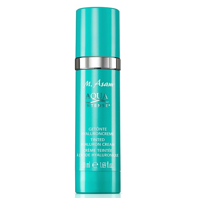 M. Asam AQUA INTENSE Tinted Moisturizer (1.69 fl oz) - Face Moisturizer & Tinted Cream with Hyaluronic Acid, Natural Finish, Skin Care for All Skin Types