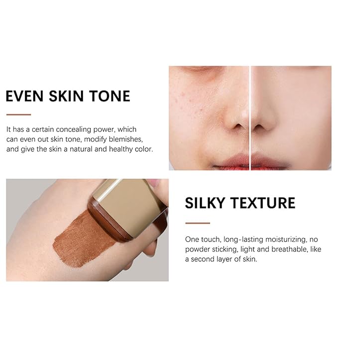 2Pcs Foundation Stick Beauty Balm Serum Boosted Skin Tint, Contour Stick, Hydrating Tinted Moisturizer, Skin Tint Foundation, Natural Finish Makeup, Radiant & Dewy Finish (#03#06)