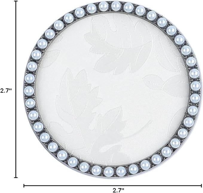 1 Pc Resin Nail Art Palette Nail Art Display Holder Round Inlay Rhinestone Makeup Palette Nail Painting Palette Gel Polish Colors Mixing Pallet (White)