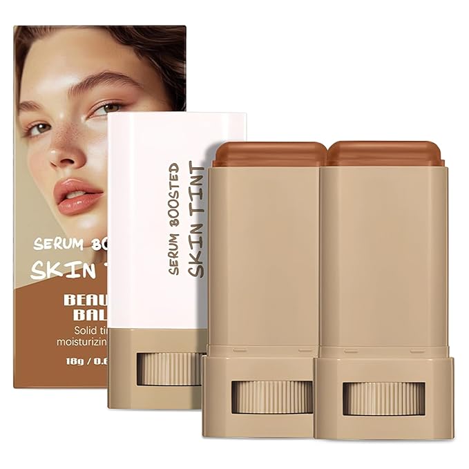 Foundation Stick Beauty Balm Serum Boosted Skin Tint, Solid Tinted Moisturizing Serum Contour Stick Foundation Face for Women,Splendor Boosted Skin Tint Balm