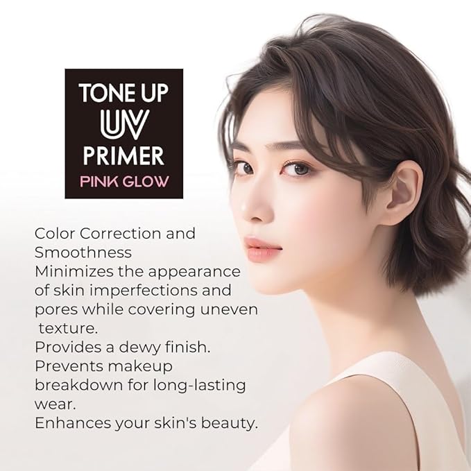 Tone Up UV Primer | Makeup Base,Pink Glow,Moisturizing,Waterproof,SPF 50+
