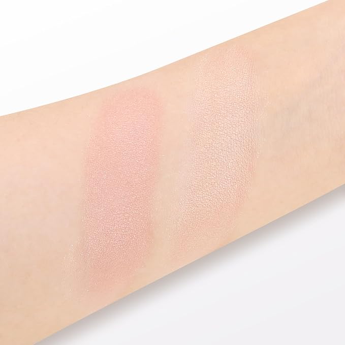 Boobeen Blush Contour Highlighter Makeup Palette, 2 Color Shimmer Smooth Powder Palette for Blush, Highlighting, Contouring the Face, Blendable Compact Highlight Contour Set