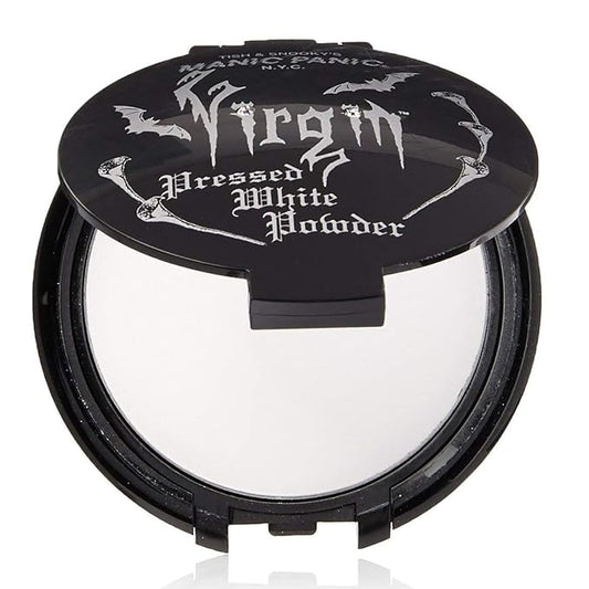 MANIC PANIC Vampyre's Veil Virgin White Pressed Powder - Matte Setting Powder for Cosplay, Theatrical & Goth Makeup - Full Coverage Face Makeup - Vegan & Cruelty-Free (2.4oz)