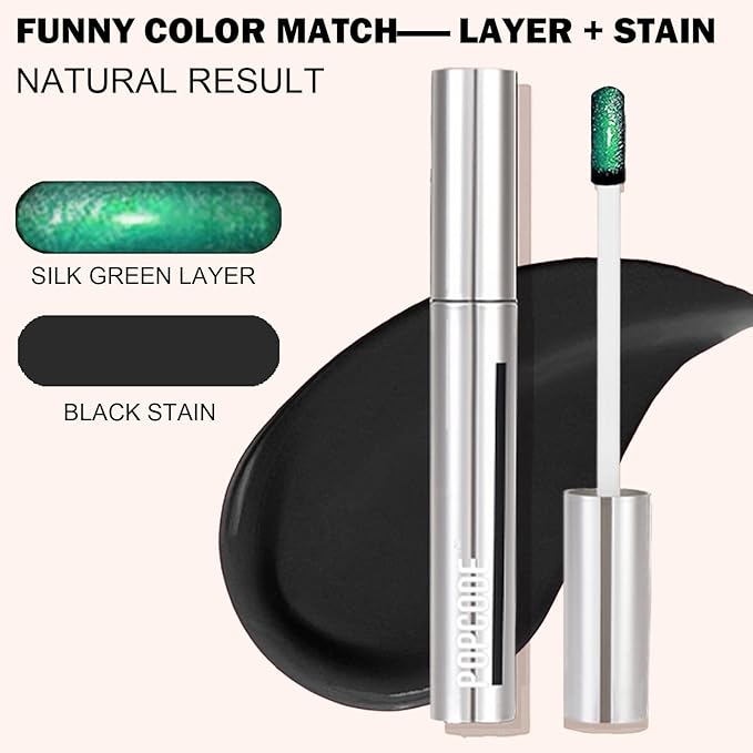 Peel Off Lip Stain - Long Lasting, Transfer Proof and Waterproof Tattoo Lip Tint, Matte Finish Lip Stain Peel Off, Infused with Vitamin E & Algin & Hydroxyacetophenone, #014 Black
