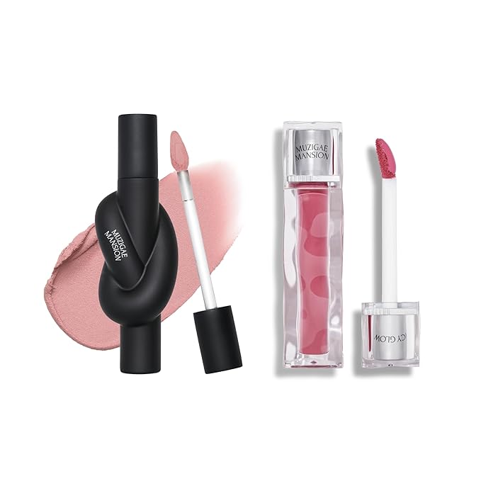 Spring Bloom Duo | Pink Lip Layering Set | Tie-Up Cover Tint #03 Pink Step & Icy Glow #02 Bloom | Sheer Gloss & Matte Lip Tint