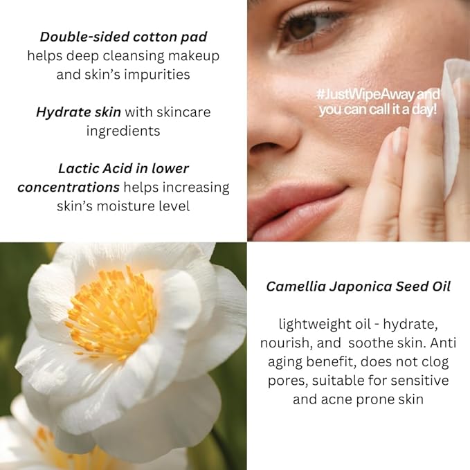 Daily Cleansing Oil for Face & Eye Makeup Remover Pads, Safe for Acne Prone & Sensitive Skin - Clinically Tested, 30pads (Pack of 2)