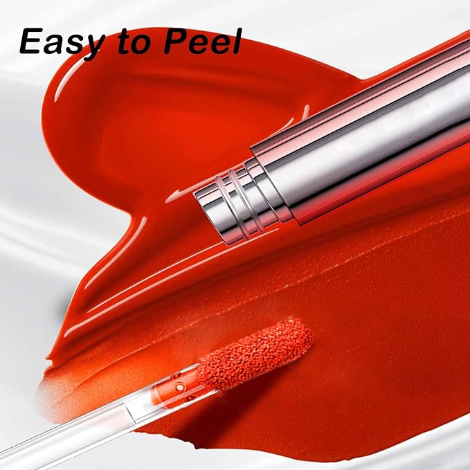 3Pcs Lip Stain Peel Off Set,Peel Off Lip Liner Stain,Matte Lip Liner Tattoo Long Lasting Waterproof Transferproof Lip Stains for Women Peel Off