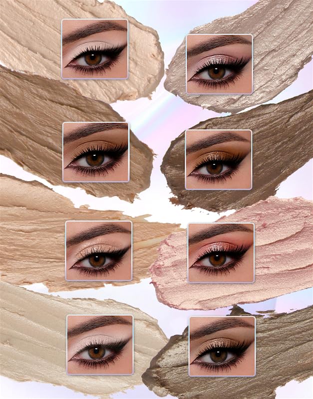 8-Color Cream Eyeshadow Palette for Older Woman – Makeup Palette for Eyes & Face | Waterproof, Blendable (Matte, Shimmer, Satin) | All Skin Types (Mature, Aging Skin)