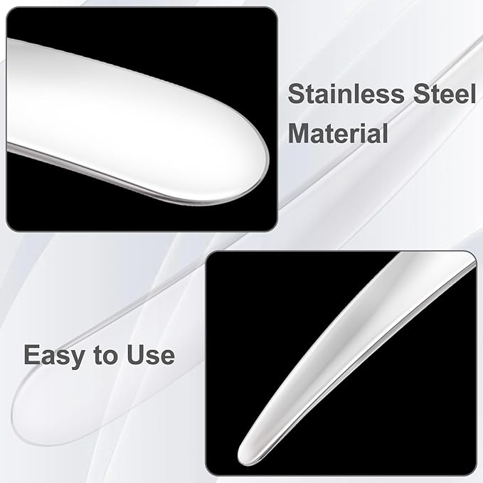 5pcs Mini Metal Makeup Spatula, Reusable Cosmetic Cream Spatulas Spoon, Skincare Scoop Applicator Facial Massage Beauty Tools for Mixing and Sampling Face Eye Cream- Silver