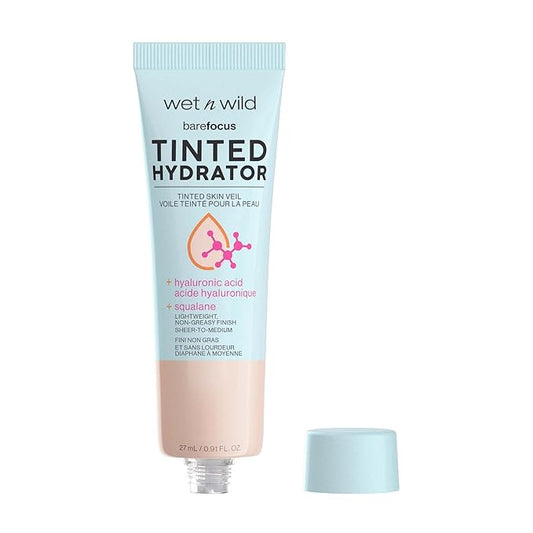 wet n wild Bare Focus Tinted Hydrator Matte Finish, Fair, Oil-Free, Moisturizing Makeup | Hyaluronic Acid | Sheer To Medium Coverage