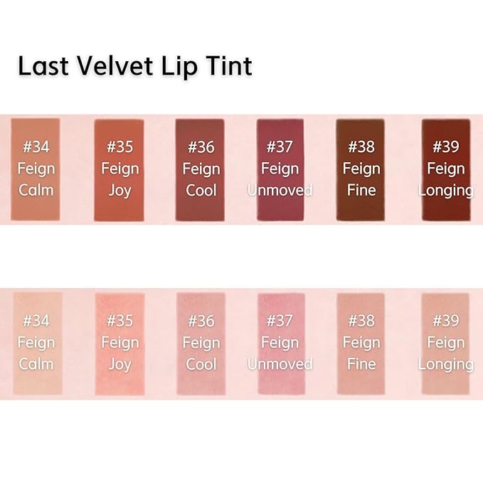 BBIA Last Velvet Lip Tint - Soft & Creamy Matte Finish Lip Stain, Blur Effect with Velvety Texture, Long-Lasting, High Pigment, Lightweight, Non-Drying, Korean Lip Makeup (38 FEIGN FINE)