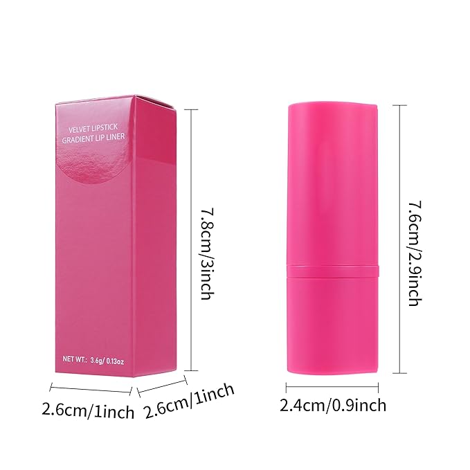 2-in-1 Gradient Lip Liner and Lipstick Lip Combo Set, Flawless Contour & Gradual Ombre Effect with Easy-to-Use Crayon Form and Cone Tip, Non-Smudging, Long-Lasting, 04# Rose Embrace