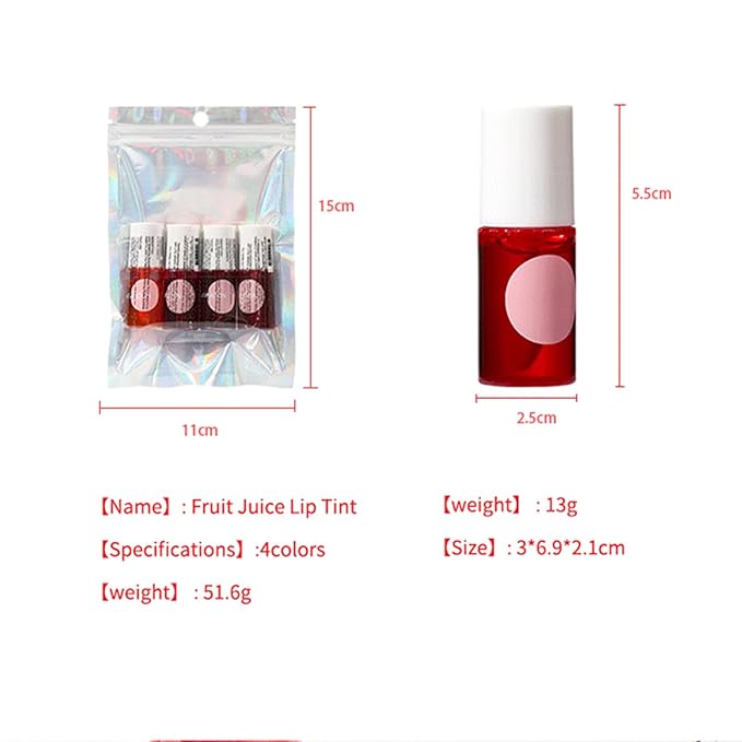 Lip Tint Stain Set, Long Lasting Lip Makeup, Gloss bling Non-sticky (2 Colors A)